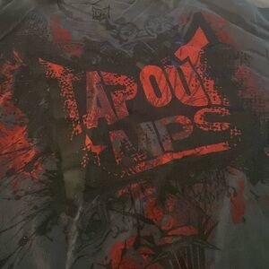 tap out shirt men x-large gray with red in shirt